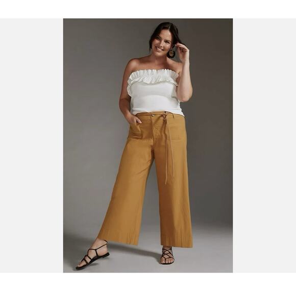 Maeve Anthropologie Colette Crop Wide Leg Magic Fabric Pants Womens Size 18 - Picture 1 of 12